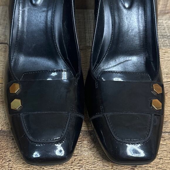 Tod's Black Patent Leather Square Toe Block Heels Size 41 10.5 11 - Picture 2 of 11